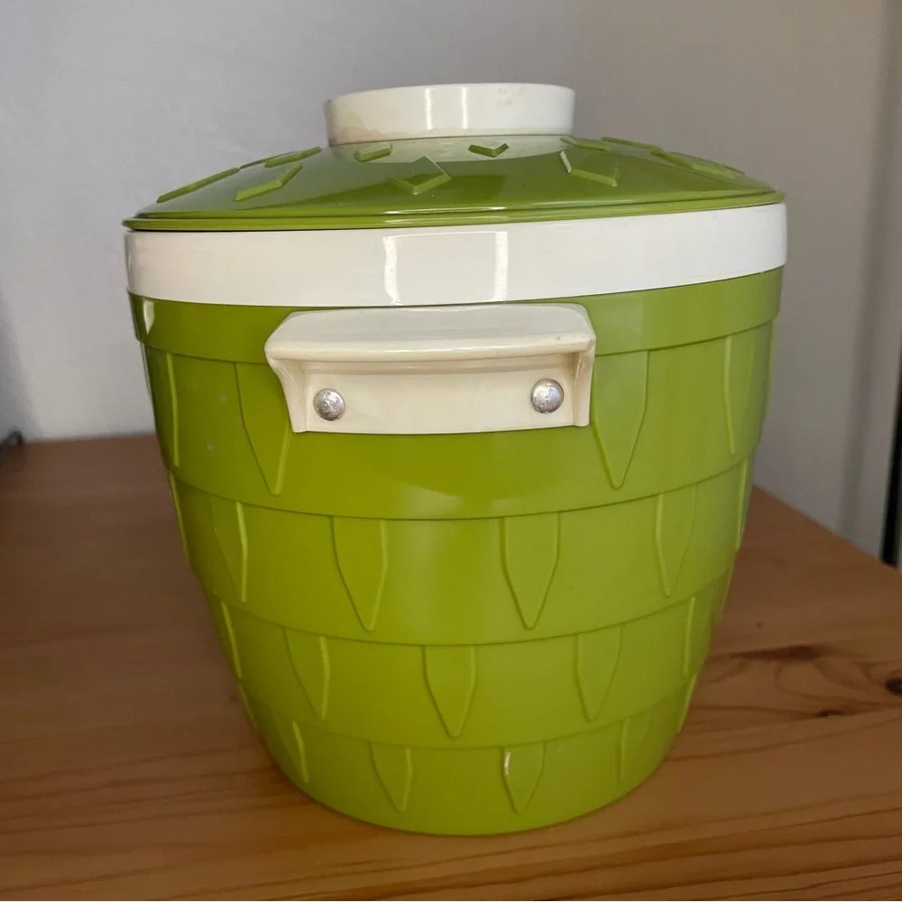 Vintage Avocado Green Ice Bucket